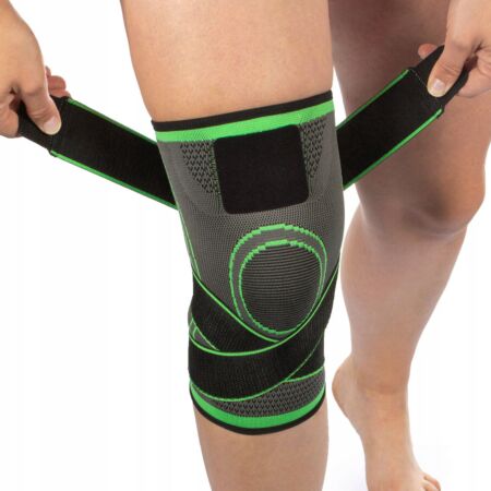 Genunchiera_Fixare_Genunchi_Marime_3XL_Lungime_28_cm_Culoare_Gri_Benzi_Elastice_Fixare_si_Ajustare