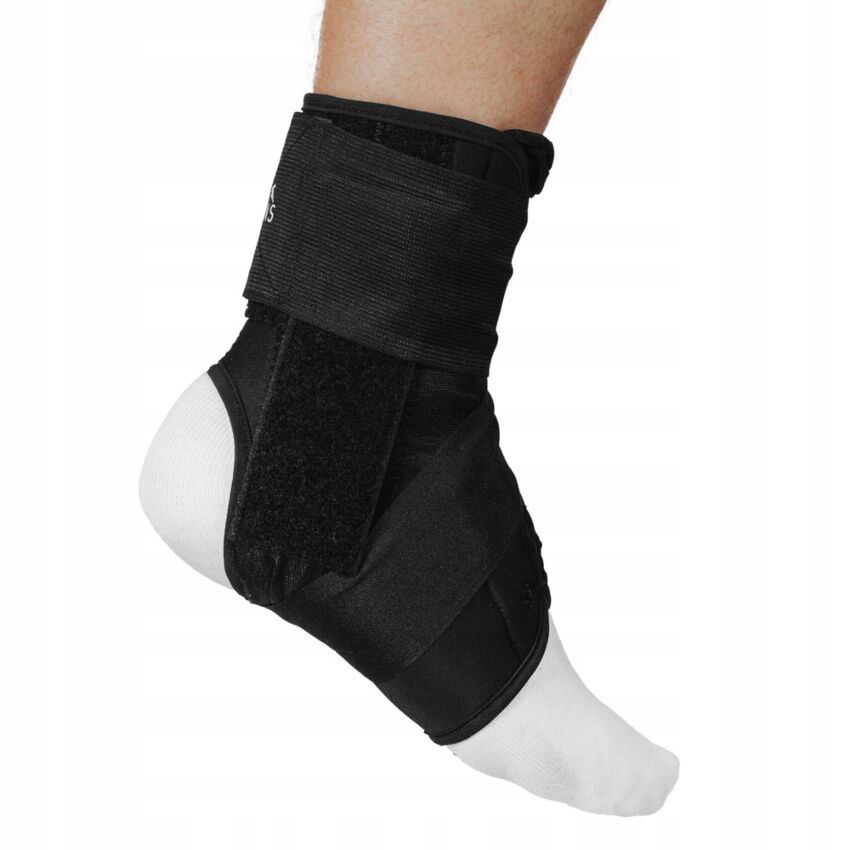 Branda Stabilizare Glezna cu Fixare pe Talpa Picior, Culoare Negru Lungime 24 cm