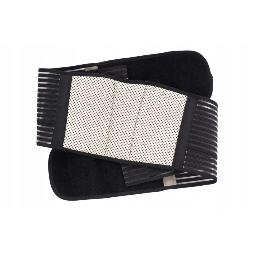 Centura Lombara cu Turmalina, 12 Magneti, Culoare Neagra Marime L