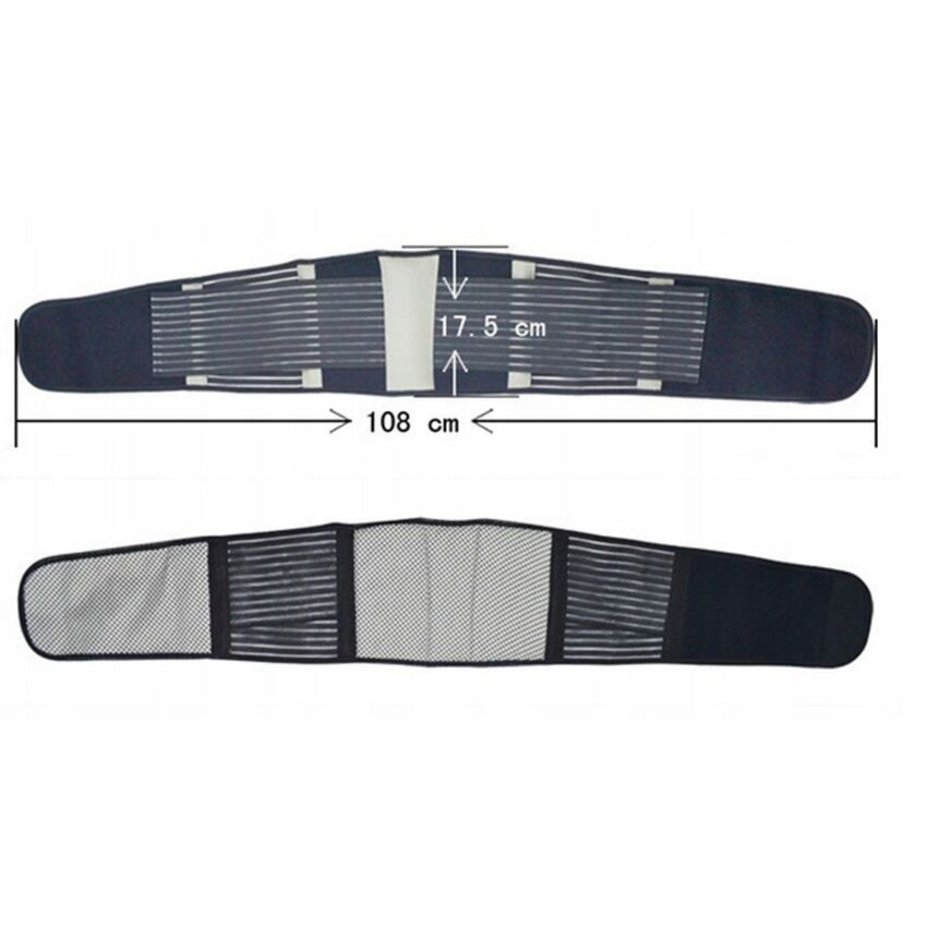 Centura Lombara cu Turmalina, 12 Magneti, Culoare Neagra Marime L