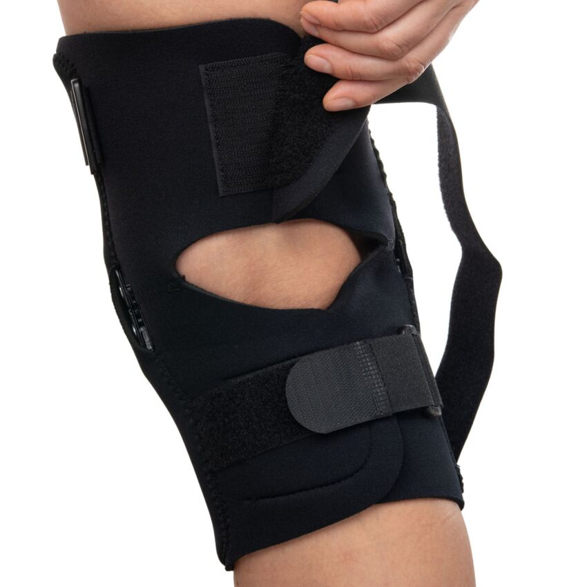 Genunchiera cu Stabilizare pe Rotula si Benzi Velcro pentru Ajustare, Culoare Negru Marime XXL 