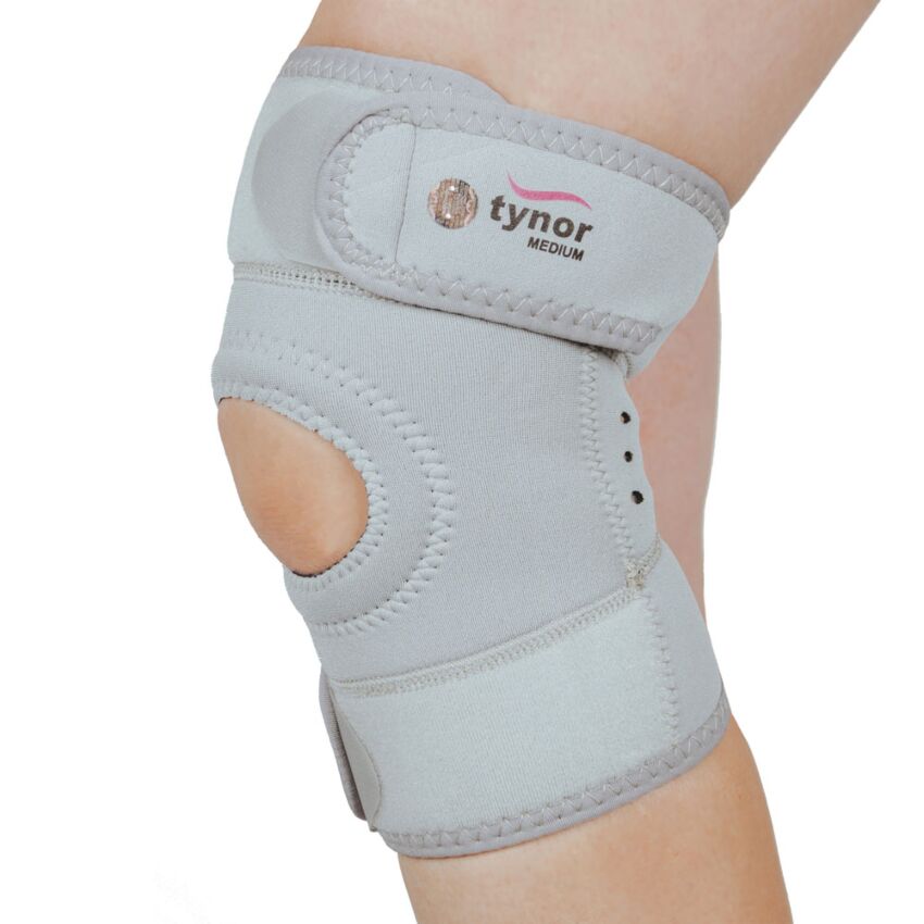 Genunchiera cu Stabilizator din Neopren, Culoare Gri, Circumferinta Deasupra Genunchiului 55-61cm, Adult, Copil