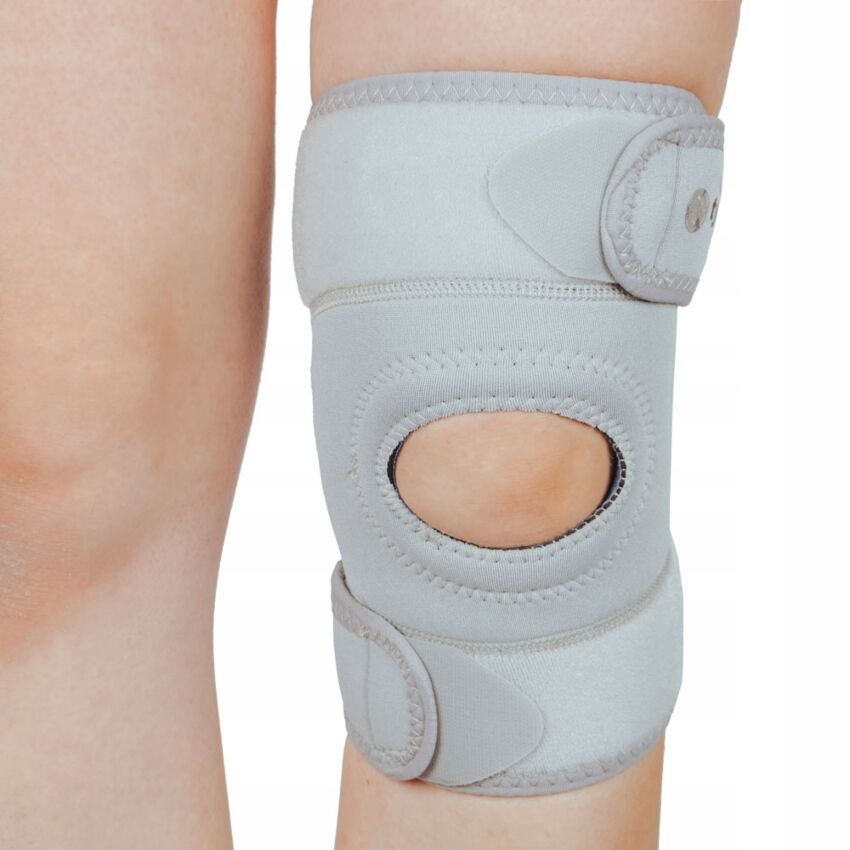 Genunchiera cu Stabilizator din Neopren, Culoare Gri, Circumferinta Deasupra Genunchiului 55-61cm, Adult, Copil