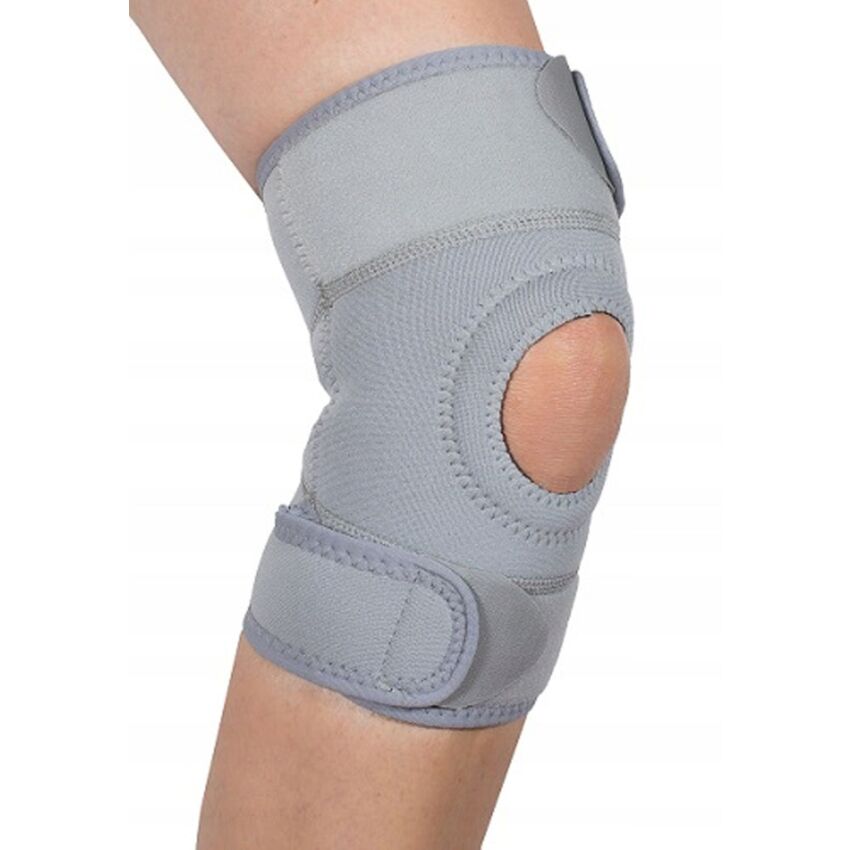 Genunchiera cu Stabilizator din Neopren, Culoare Gri, Circumferinta Deasupra Genunchiului 55-61cm, Adult, Copil