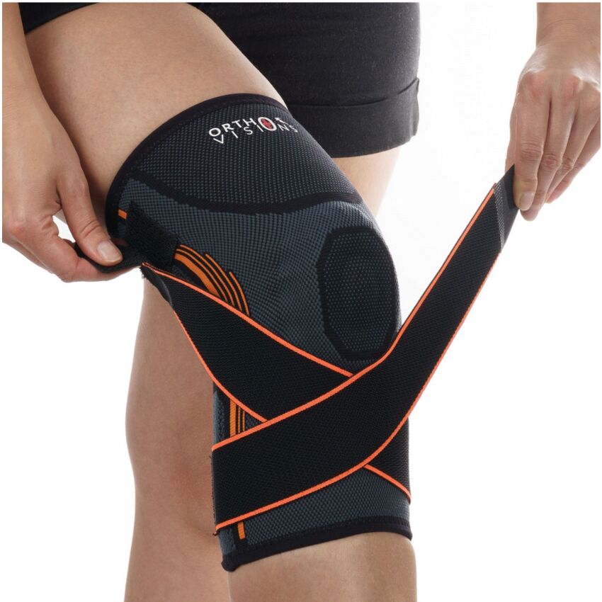Genunchiera Neopren Elastica cu Benzi Fixare si Ajustare cu Velcro Marime 3XL, Circumferinta Deasupra Genunchi 46-54 cm, Lungime 31cm