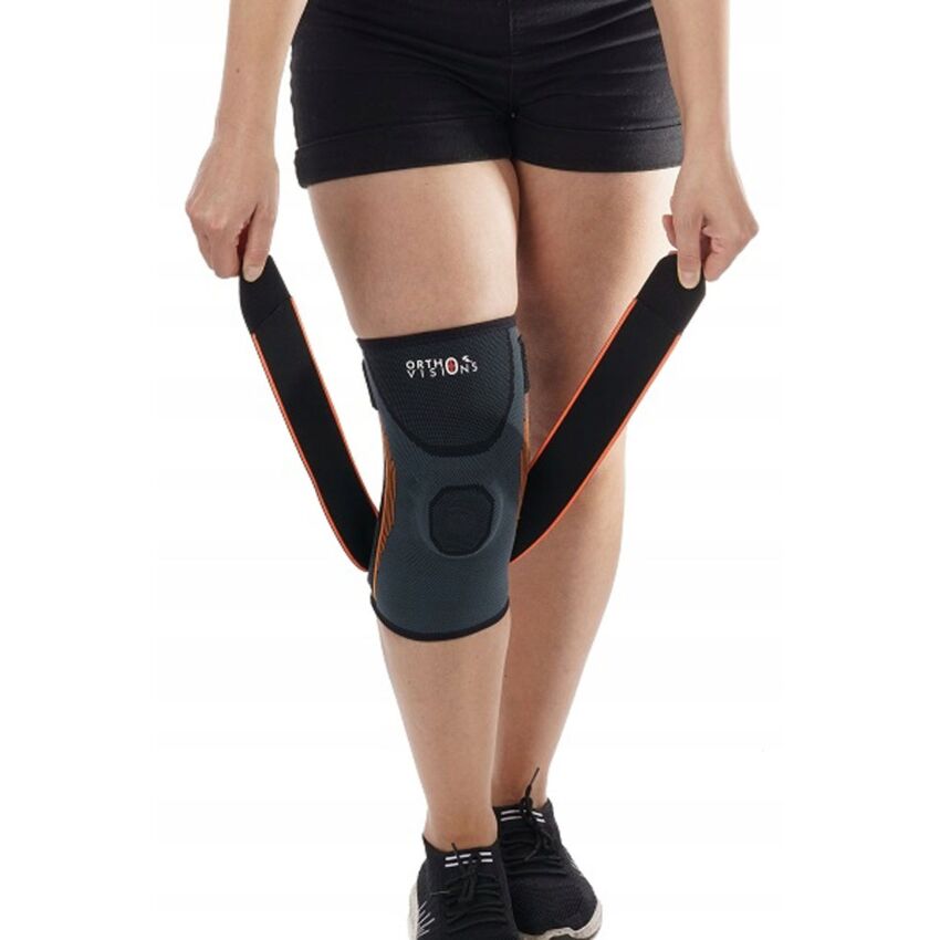 Genunchiera Neopren Elastica cu Benzi Fixare si Ajustare cu Velcro Marime 3XL, Circumferinta Deasupra Genunchi 46-54 cm, Lungime 31cm