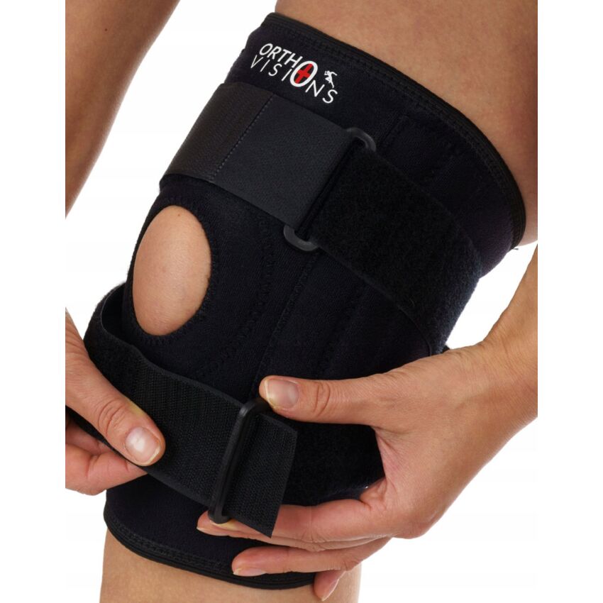 Genunchiera Neopren Inel Silicon Fixare Rotula Genunchi Culoare Negru