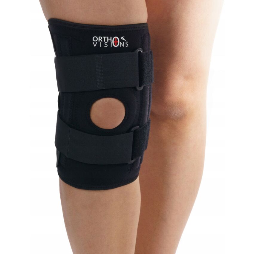 Genunchiera Neopren Inel Silicon Fixare Rotula Genunchi Culoare Negru