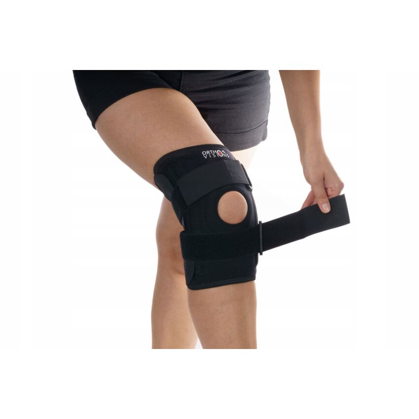 Genunchiera Neopren Inel Silicon Fixare Rotula Genunchi Culoare Negru
