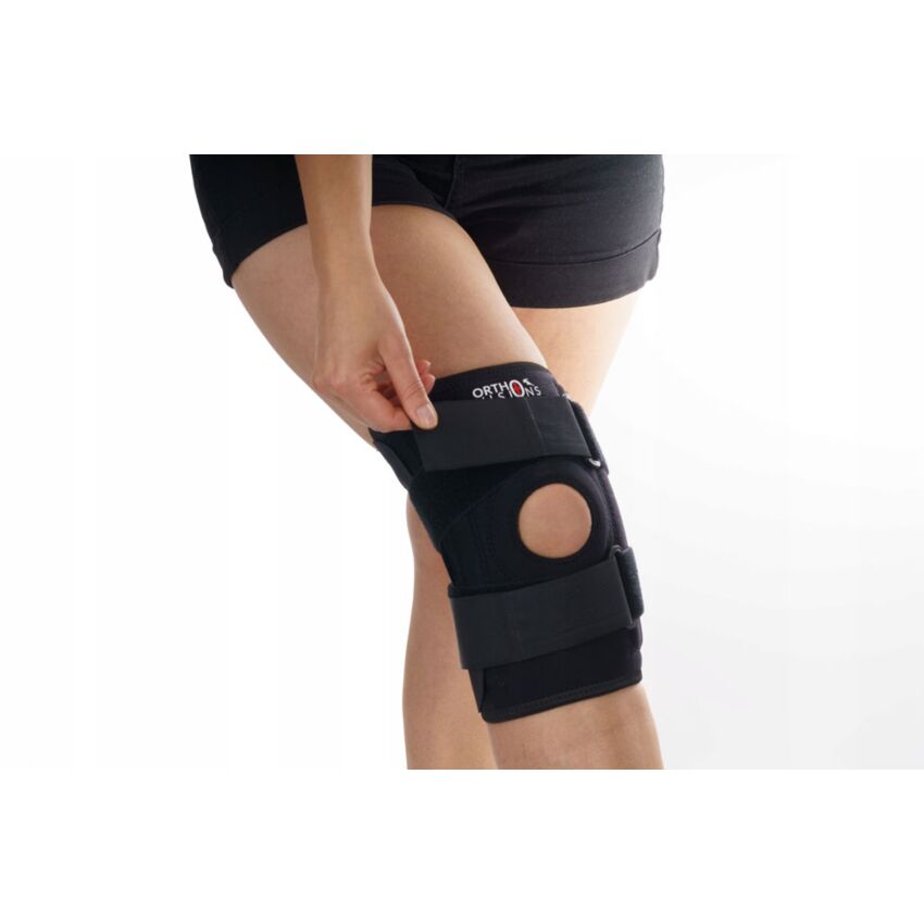 Genunchiera Neopren Inel Silicon Fixare Rotula Genunchi Culoare Negru
