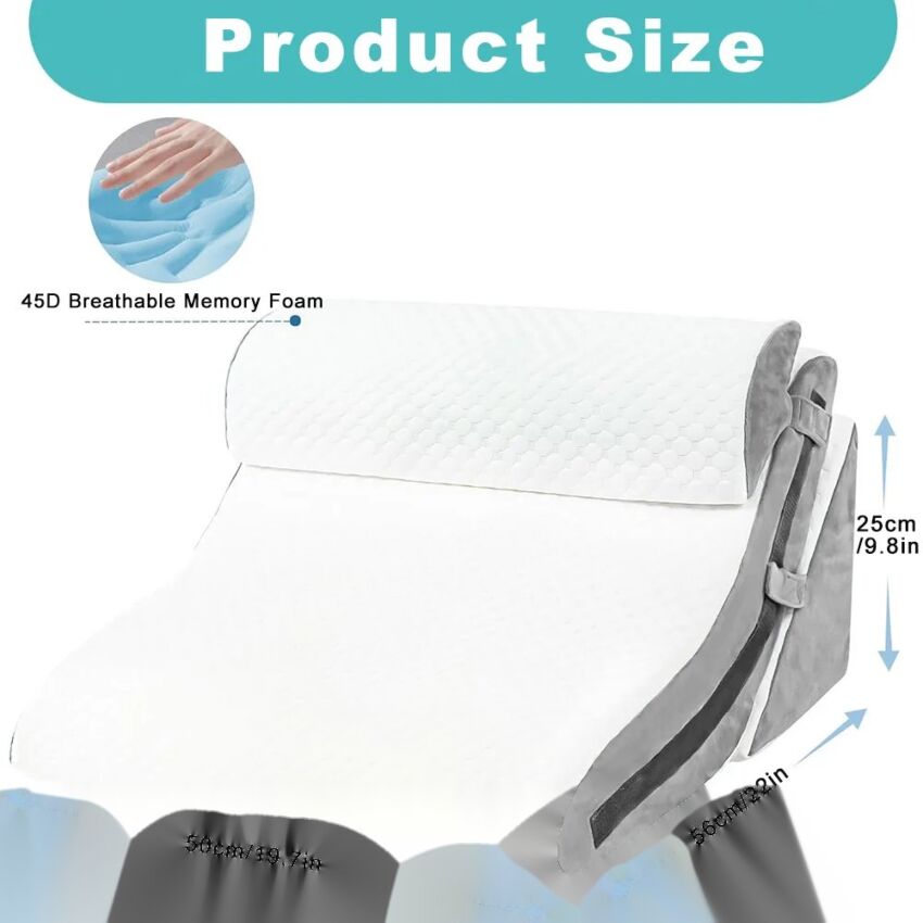 Perna Ergonomica Wedge 3 In 1 - Suport Spuma Memorie pentru Gat, Spate si Umeri