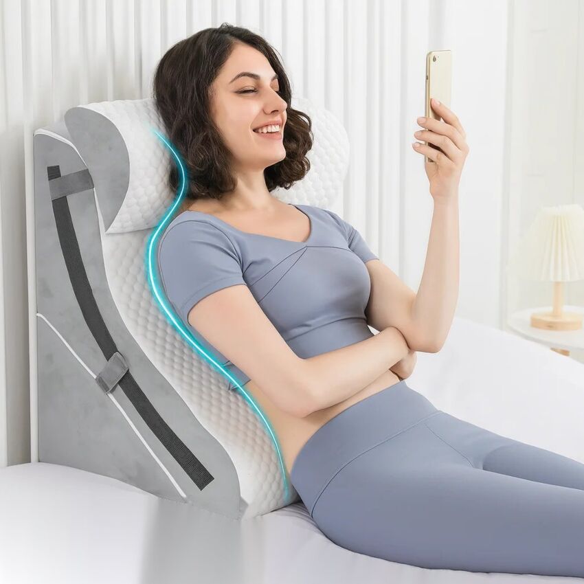 Perna Ergonomica Wedge 3 In 1 - Suport Spuma Memorie pentru Gat, Spate si Umeri
