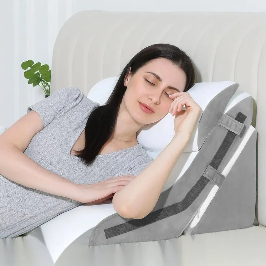 Perna Ergonomica Wedge 3 In 1 - Suport Spuma Memorie pentru Gat, Spate si Umeri