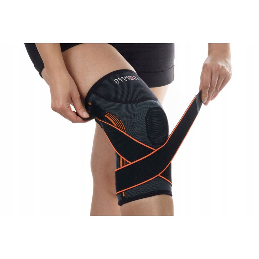 Stabilizator Genunchi Culoare Negru cu Banda Velcro de Fixare si Ajustare