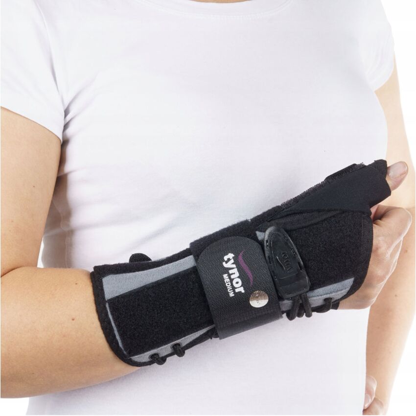 Stabilizator Incheietura Mana, Marimea M, Lungime, 24,5 cm, Culoare Negru, Fixare pe Degetul Mare, Ambidextru
