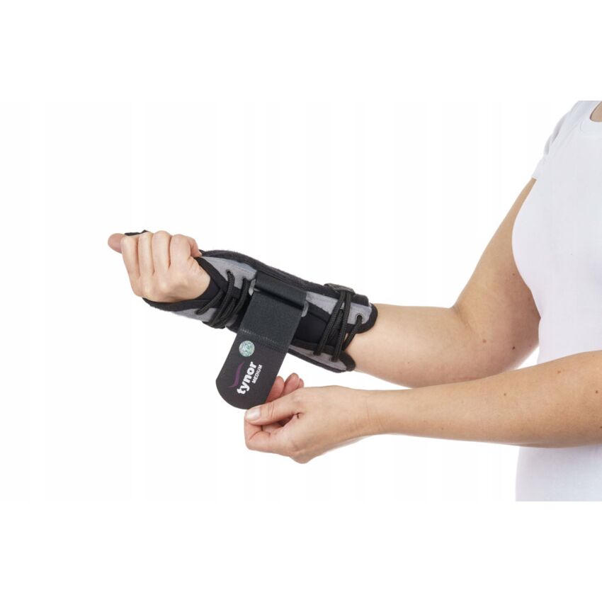 Stabilizator Incheietura Mana, Marimea M, Lungime, 24,5 cm, Culoare Negru, Fixare pe Degetul Mare, Ambidextru