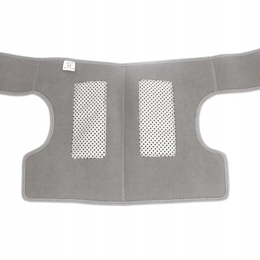 Stabilizator Magnetic pentru Umar cu Turmalina, Fixare Banda Velcro Circumferinta Brat 38-50 cm / Torace 70-104 cm Culoare Gri