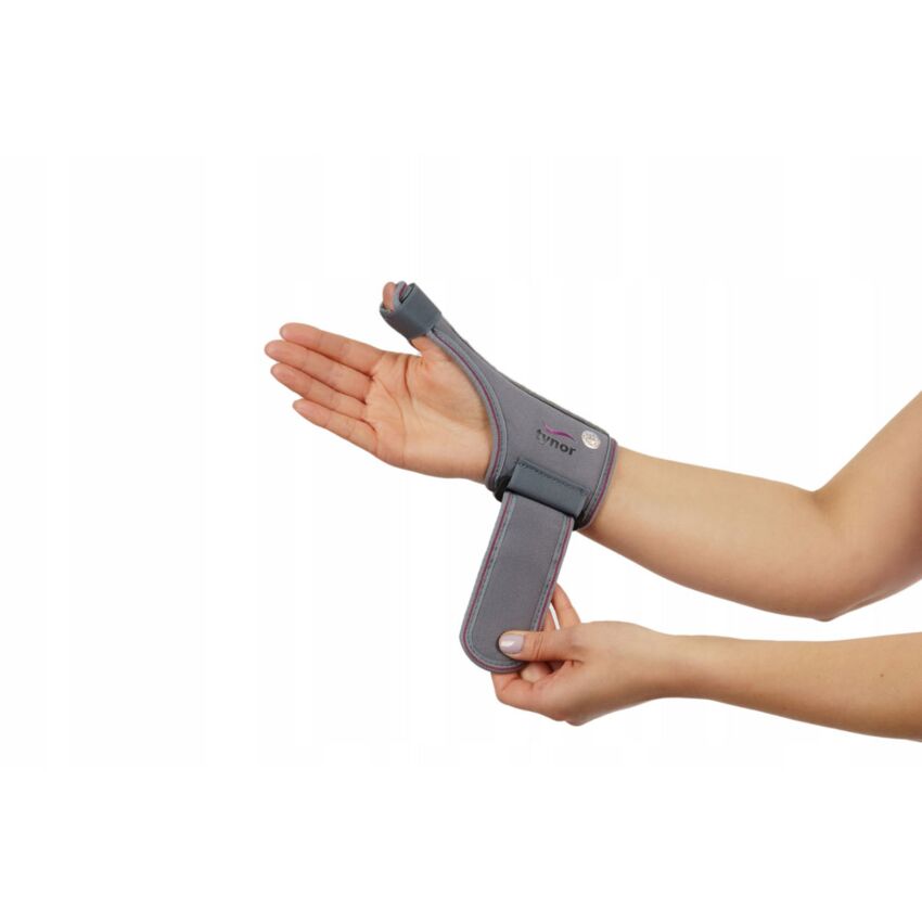 Suport Fixare Deget Mare Mana Culoare Gri, Circumferinta Brat 12.5-23.8 cm Marime Universala