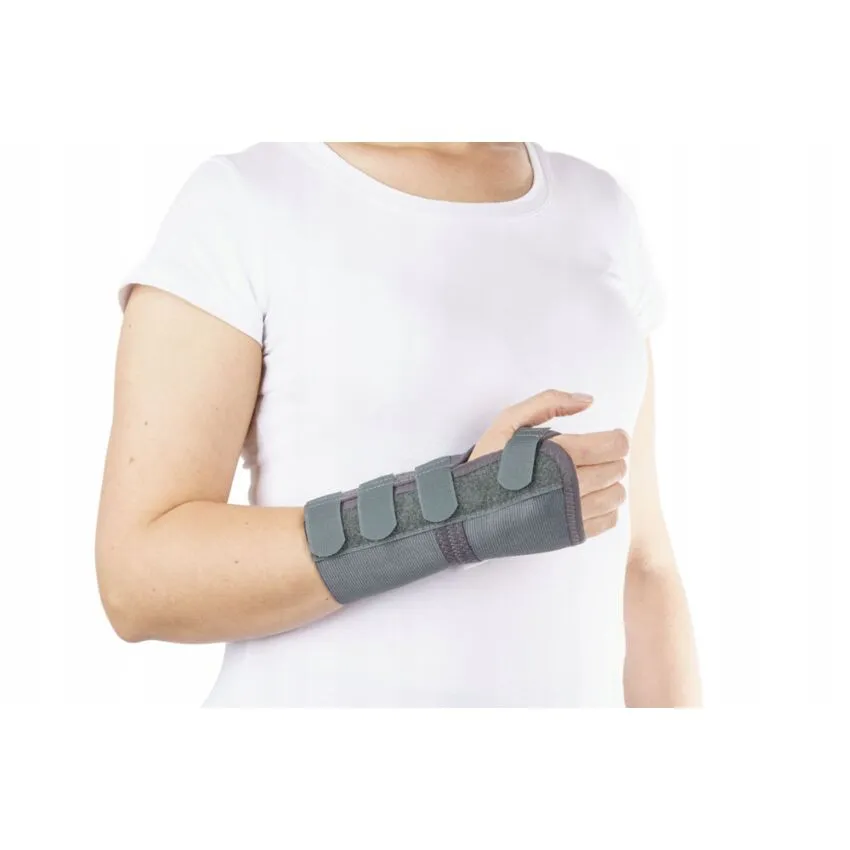 Suport Fixare Incheietura Mainii, Culoare Gri, Marimea M, Lungime 18 cm, Fixare Velcro, Model Elastic