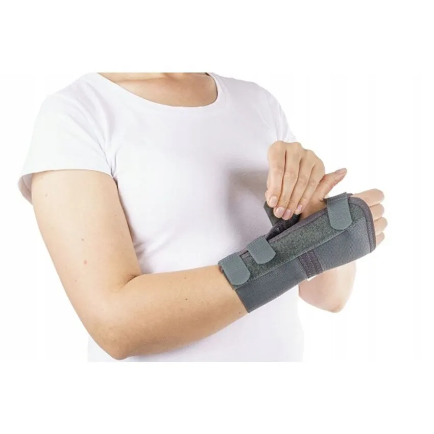 Suport Fixare Incheietura Mainii, Culoare Gri, Marimea M, Lungime 18 cm, Fixare Velcro, Model Elastic