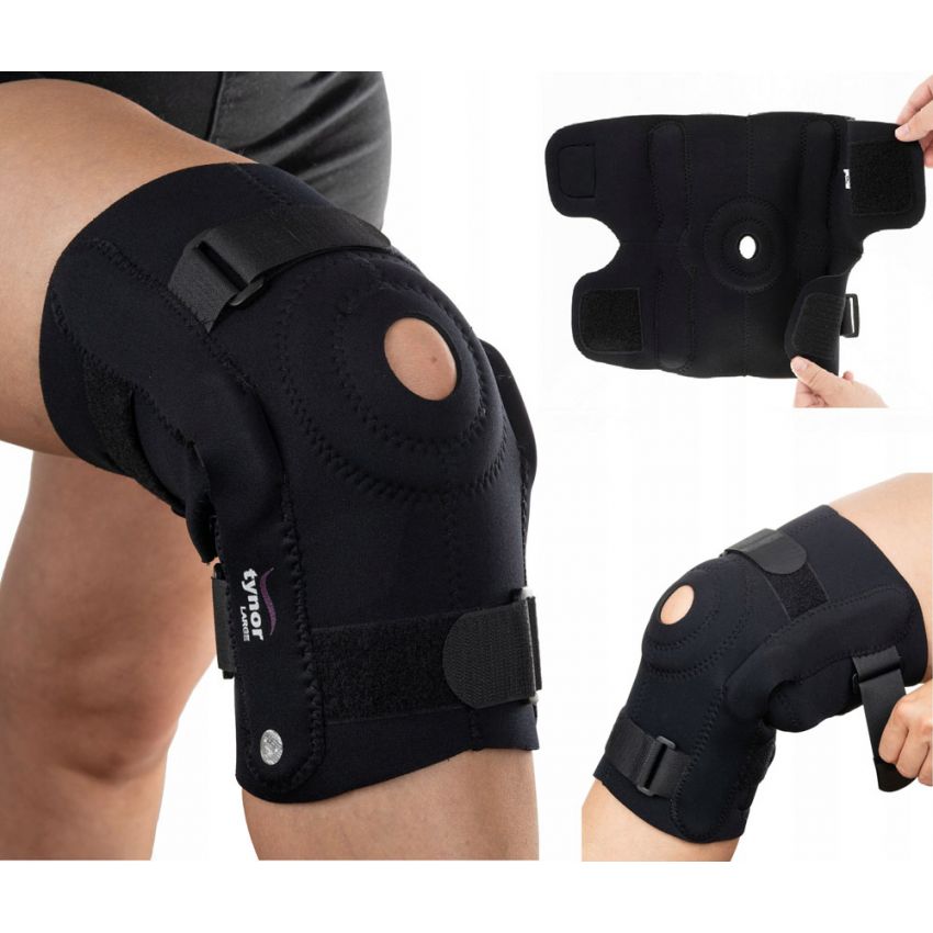 Genunchiera cu Stabilizare pe Rotula si Benzi Velcro pentru Ajustare, Culoare Negru Marime XXL 