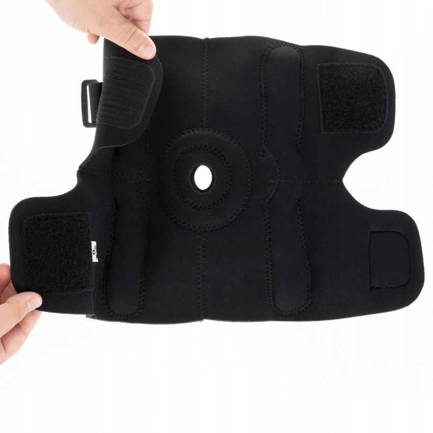 Genunchiera cu Stabilizare pe Rotula si Benzi Velcro pentru Ajustare, Culoare Negru Marime XXL 