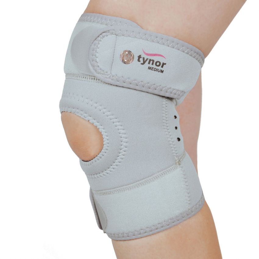 Genunchiera cu Stabilizator din Neopren, Culoare Gri, Circumferinta Deasupra Genunchiului 55-61cm, Adult, Copil