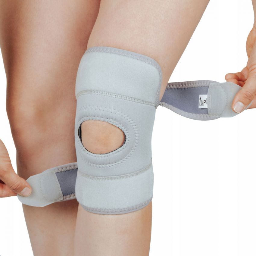 Genunchiera cu Stabilizator din Neopren, Culoare Gri, Circumferinta Deasupra Genunchiului 55-61cm, Adult, Copil