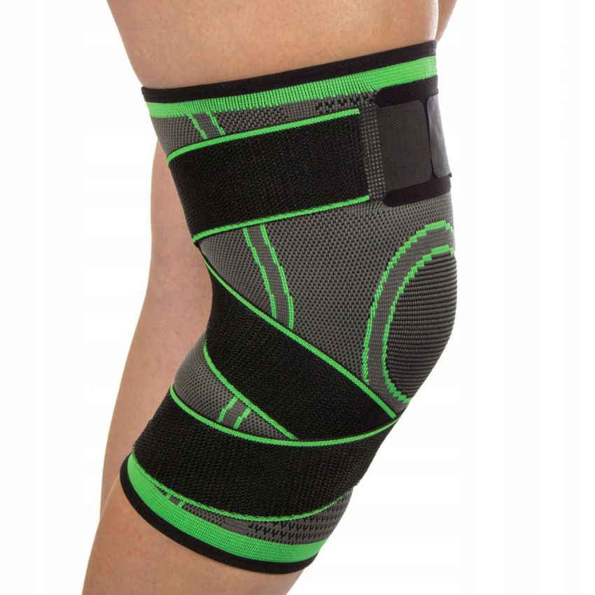 Genunchiera Fixare Genunchi Marime 3XL Lungime 28 cm, Culoare Gri, Benzi Elastice Fixare si Ajustare