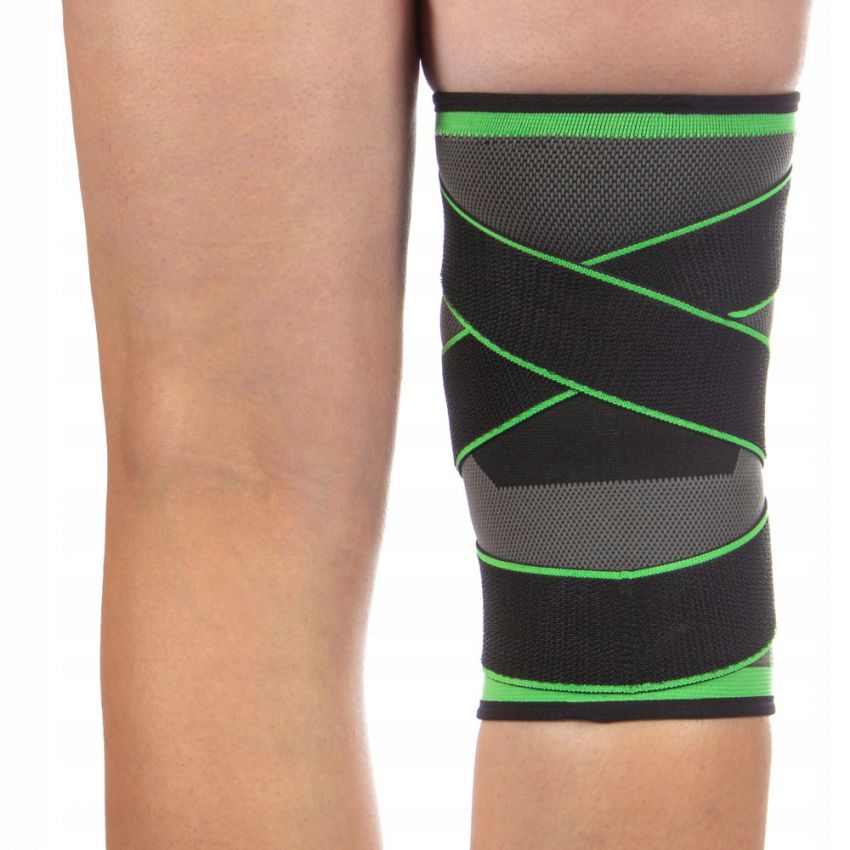 Genunchiera Fixare Genunchi Marime 3XL Lungime 28 cm, Culoare Gri, Benzi Elastice Fixare si Ajustare