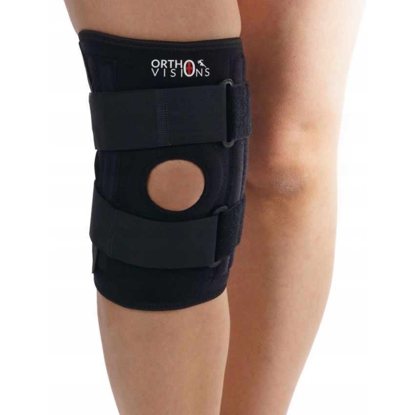 Genunchiera Neopren Inel Silicon Fixare Rotula Genunchi Culoare Negru