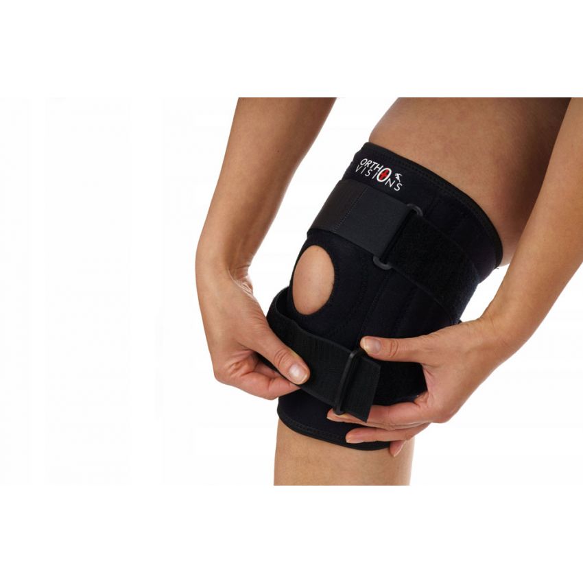 Genunchiera Neopren Inel Silicon Fixare Rotula Genunchi Culoare Negru