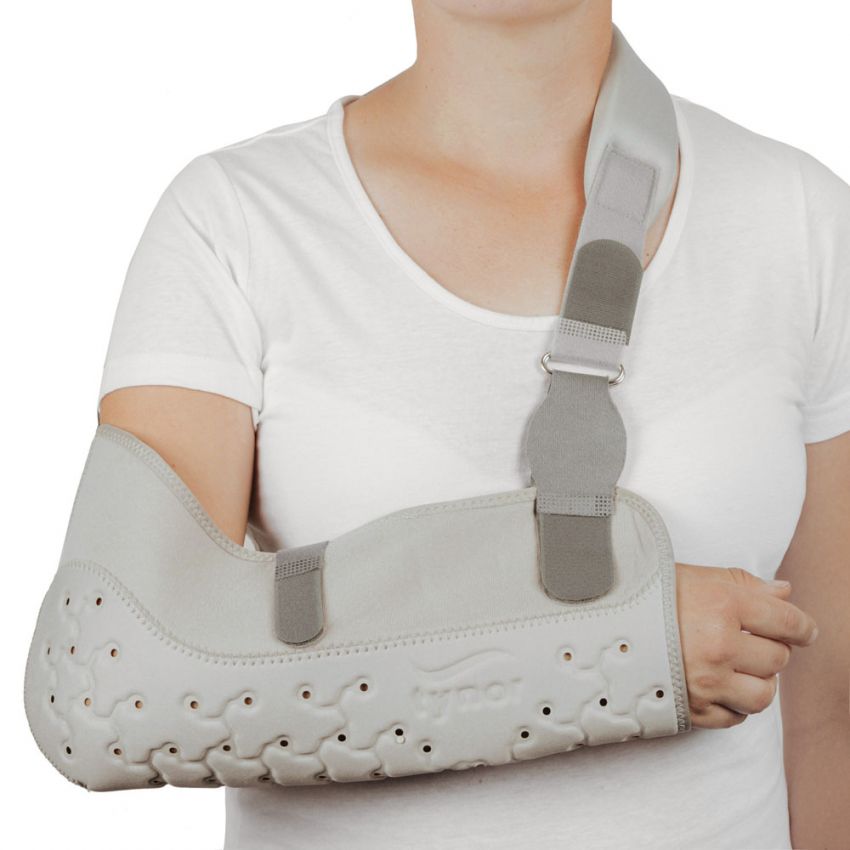 Suport Fixare Brat, Centura Clavicula, Culoare Gri, Marime S, Lungime Antebrat 37 cm, Circumferinta Torace 70-85 cm, Universala