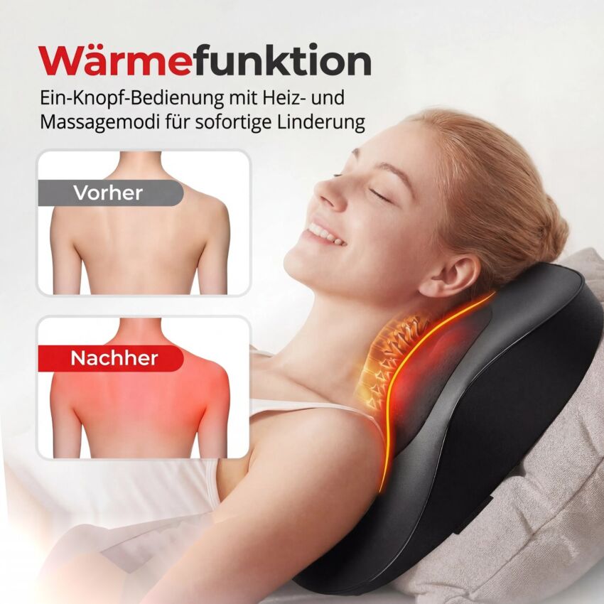 Aparat Masaj Cervical cu Incalzire si Shiatsu - Recuperare Rapida si Relaxare Profunda pentru Gat si Umeri