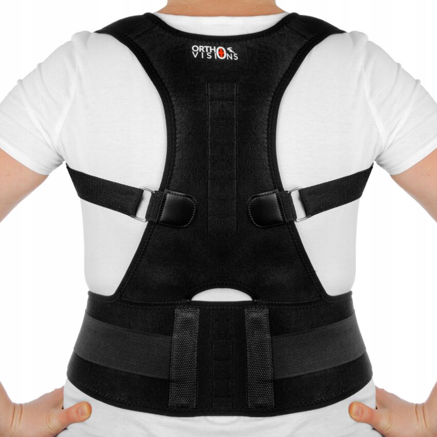 Corector Postura, Marimea L, Culoare Negru, Copil, Adult, Universal