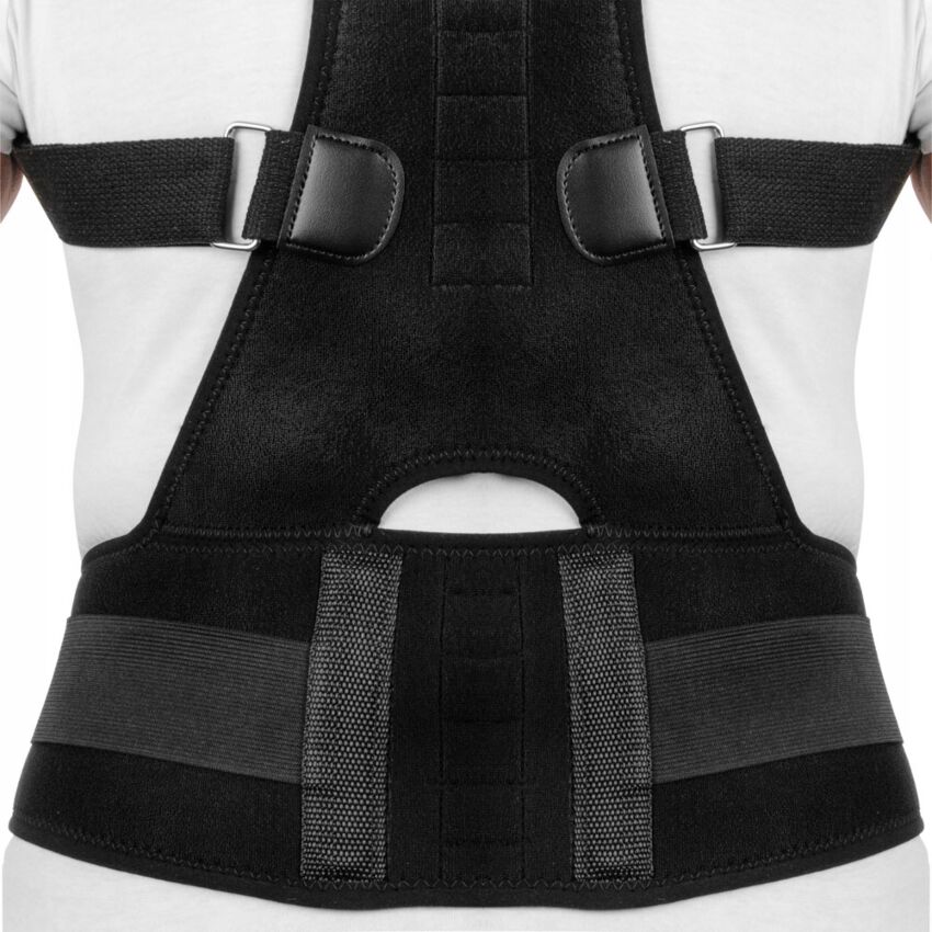 Corector Postura, Marimea L, Culoare Negru, Copil, Adult, Universal