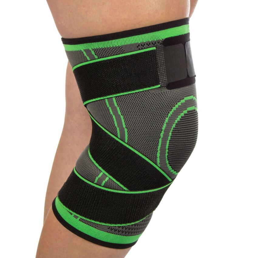 Genunchiera Fixare Genunchi Marime 3XL Lungime 28 cm, Culoare Gri, Benzi Elastice Fixare si Ajustare