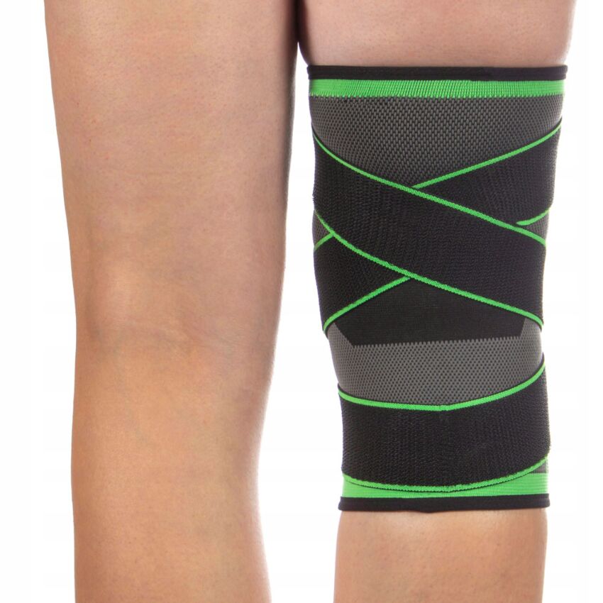 Genunchiera Fixare Genunchi Marime 3XL Lungime 28 cm, Culoare Gri, Benzi Elastice Fixare si Ajustare