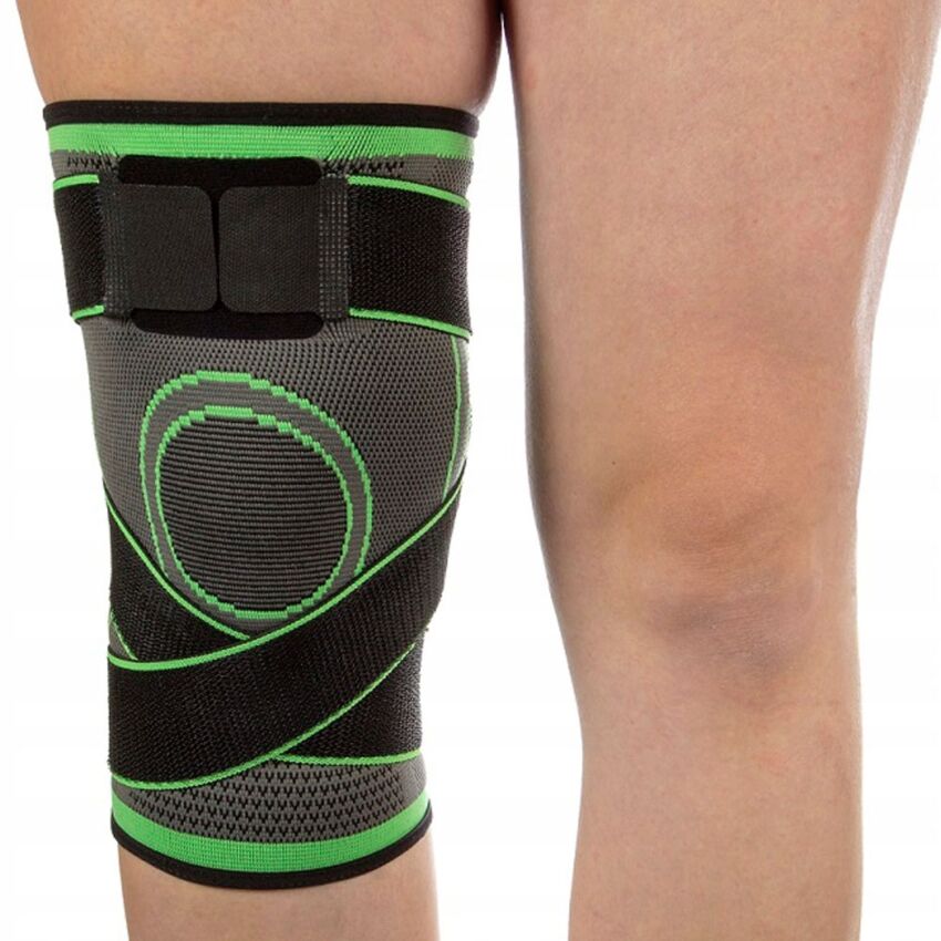 Genunchiera Fixare Genunchi Marime 3XL Lungime 28 cm, Culoare Gri, Benzi Elastice Fixare si Ajustare