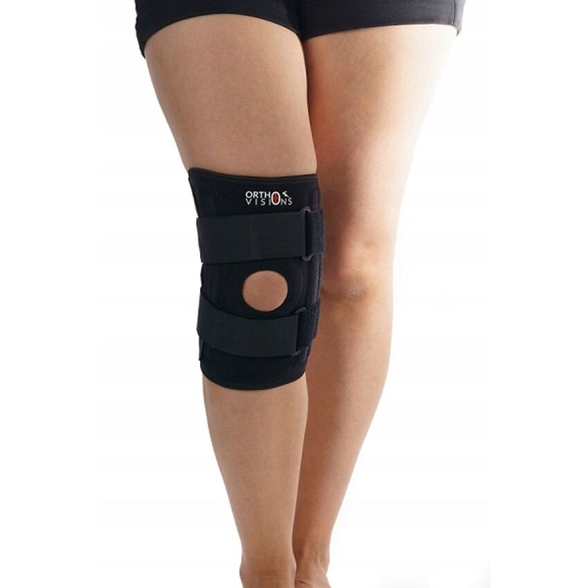 Genunchiera Neopren Inel Silicon Fixare Rotula Genunchi Culoare Negru