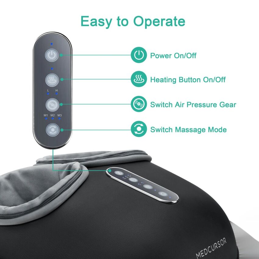 Masaj Shiatsu cu Căldură - Aparat Electric pentru Relaxare și Ameliorarea Durerilor de Picioare