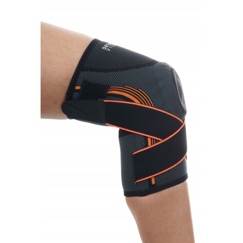 Stabilizator Genunchi Culoare Negru cu Banda Velcro de Fixare si Ajustare