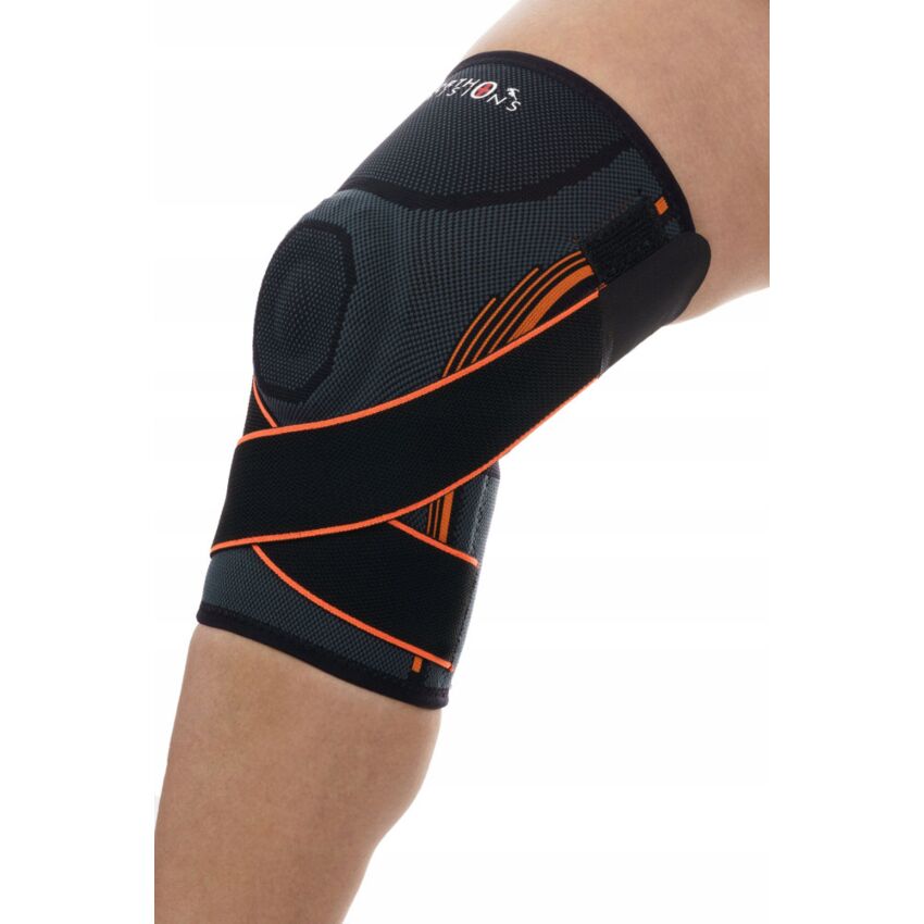 Stabilizator Genunchi Culoare Negru cu Banda Velcro de Fixare si Ajustare