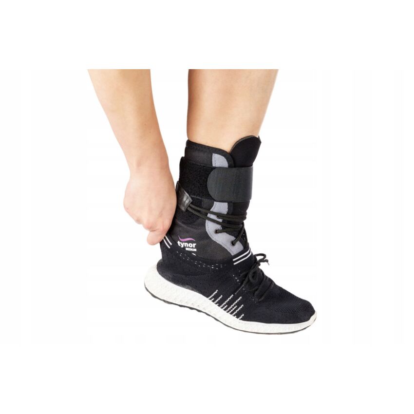 Stabilizator Glezna, Marimea M, Snur Fixare, Culoare Negru, Adult, Copil, Universal