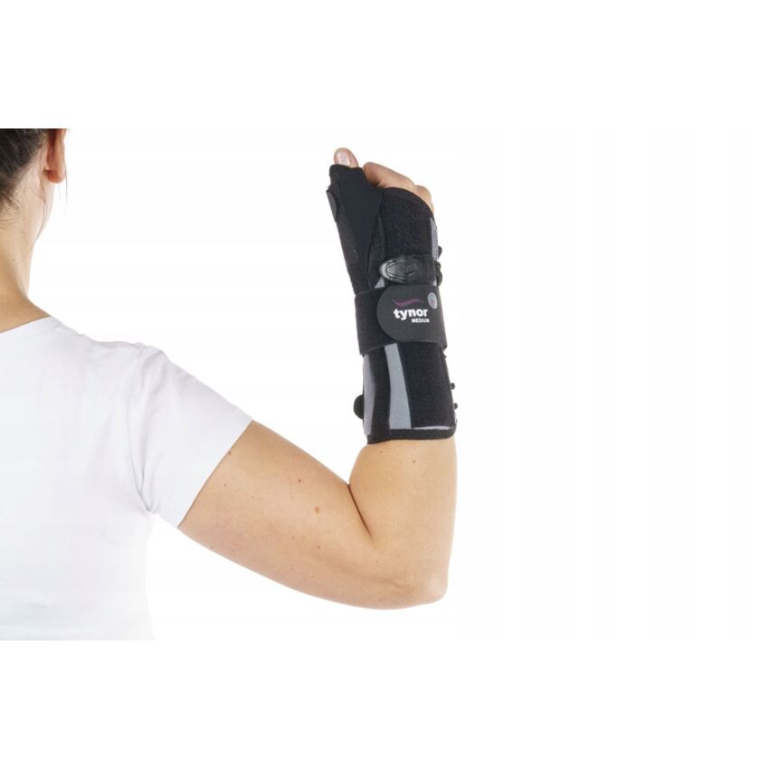 Stabilizator Incheietura Mana, Marimea M, Lungime, 24,5 cm, Culoare Negru, Fixare pe Degetul Mare, Ambidextru