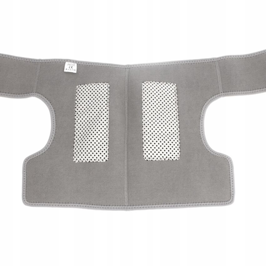 Stabilizator Magnetic pentru Umar cu Turmalina, Fixare Banda Velcro Circumferinta Brat 38-50 cm / Torace 70-104 cm Culoare Gri