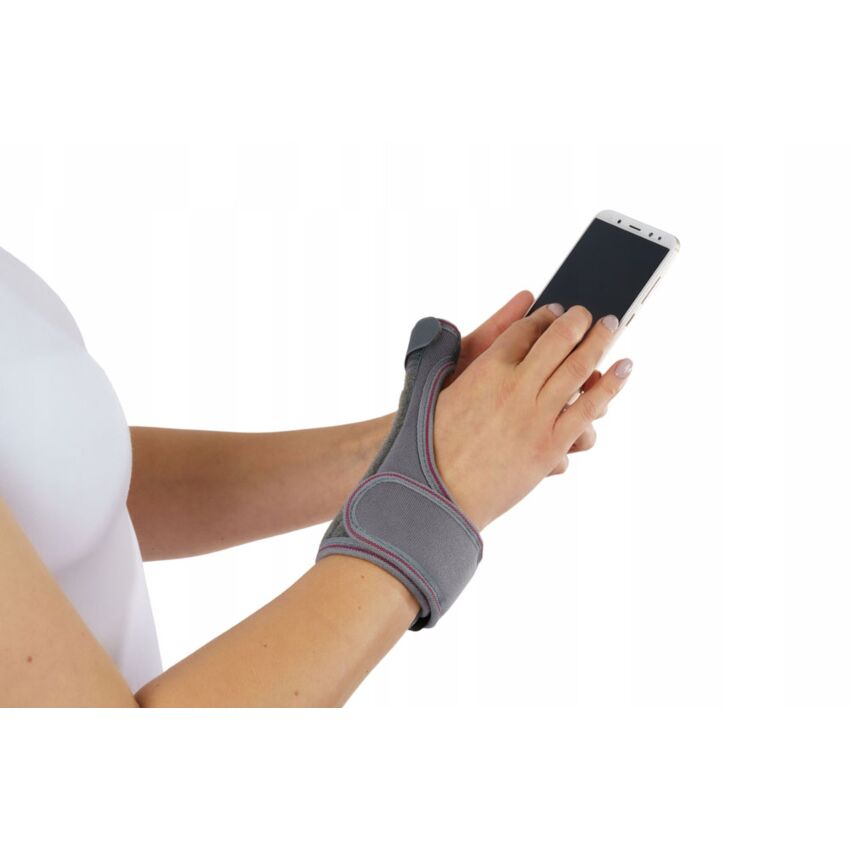 Suport Fixare Deget Mare Mana Culoare Gri, Circumferinta Brat 12.5-23.8 cm Marime Universala