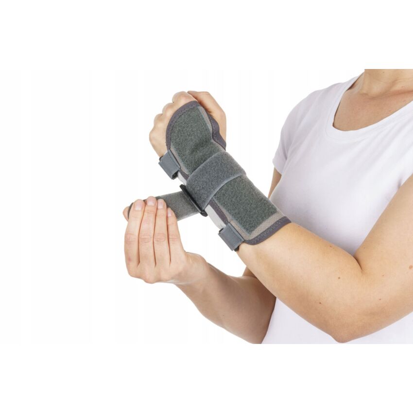 Suport Fixare Incheietura Mana, Ambidextra, Marimea S, Circumferinta Antebrat 12.5-15.5 cm, Nuanta Gri