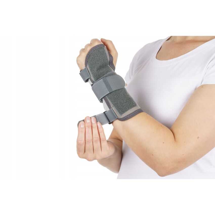Suport Fixare Incheietura Mana, Ambidextra, Marimea S, Circumferinta Antebrat 12.5-15.5 cm, Nuanta Gri