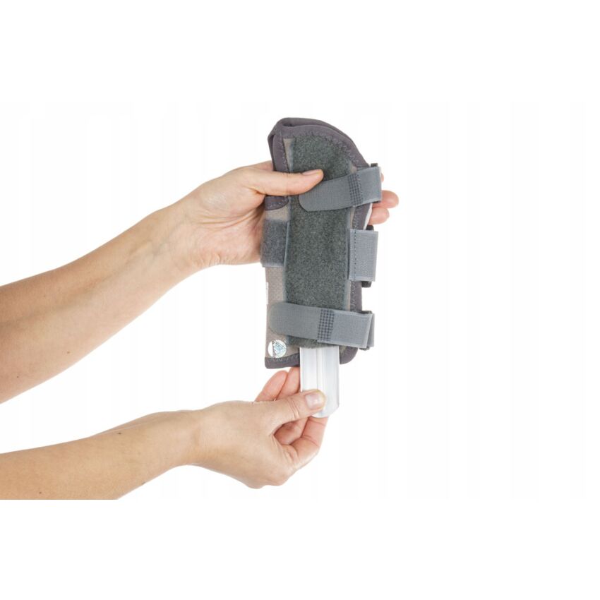 Suport Fixare Incheietura Mana, Ambidextra, Marimea S, Circumferinta Antebrat 12.5-15.5 cm, Nuanta Gri